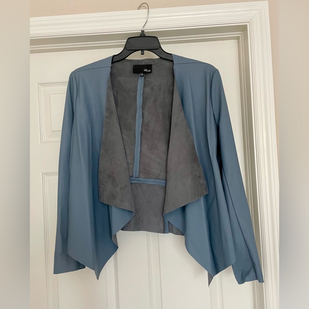Beautiful Faux Leather Light Blue Jacket by Fate by LFD